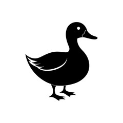 Standing Duck Silhouette – Wildlife Vector Art