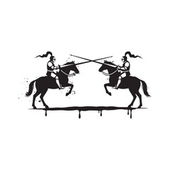 Epic Jousting Tournament Illustration with Stencil and Drip Effe