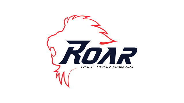 Roar Logo design with Lion Roaring Face