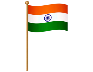  national flag of Republic of India in the original colours and on the stick png