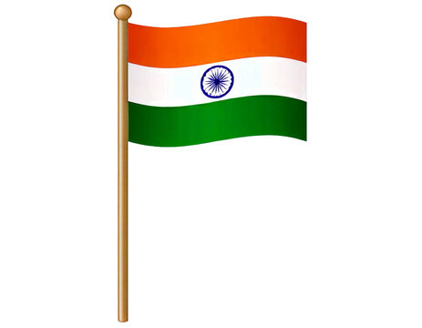  national flag of Republic of India in the original colours and on the stick png