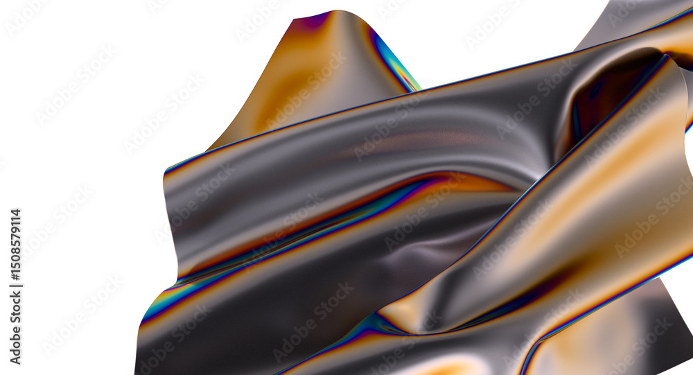 Poster iridescent fabric flowing in a mesmerizing dance