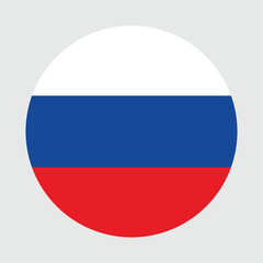 Russia flag in circle. The national flag of Russia. Vector