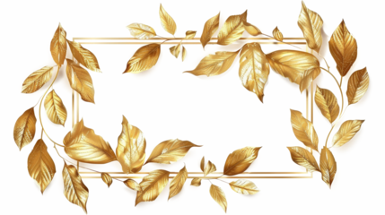 Elegant golden leaf frame design suitable for various creative projects and decorative purposes