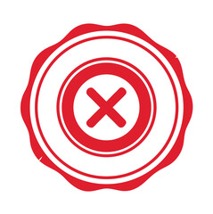 Obraz premium Red seal of rejection cross icon isolated on white background