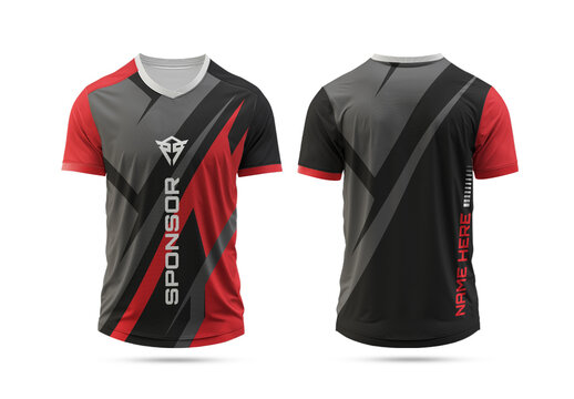 Modern Sports Jersey Design Template with Front and Back View