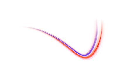 Electric technology in futuristic style neon color in PNG format on white transparent background for design and banners. Acceleration speed motion on night road.	