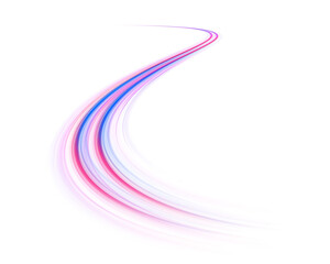 Light trail wave, fire path trace line, car lights, optic fiber and incandescence curve twirl. High-speed neon lines race across a transparent PNG background. 