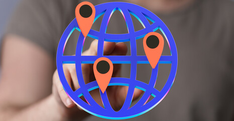 Illustrates global reach and connectivity.  Perfect for technology, business, and travel.