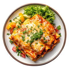 Enchiladas isolated on transparent white background png, clipping path 