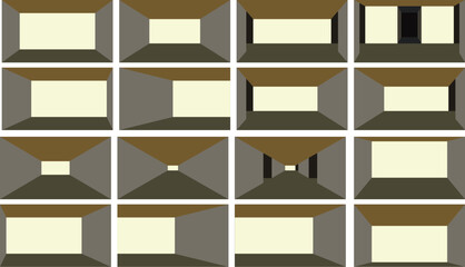 部屋の画角・角度背景素材イラストセット