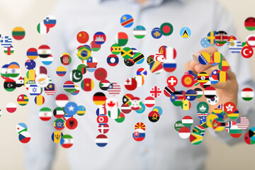 International collaboration, global business, worldwide network concept. Stock photo.