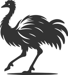 Obraz premium Wild bird silhouette of a emu vector drawing