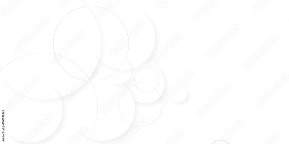 Poster modern abstract white background with transparent layers circle shape with shadow. white color techn