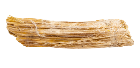 raw chrysotile asbestos mineral isolated on white