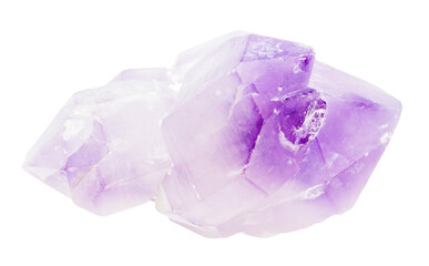 rough amethyst crystals mineral isolated on white