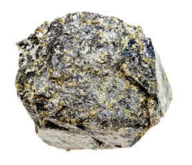 raw diopside mineral isolated on white