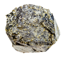 raw diopside mineral isolated on white