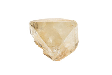 unpolished Topaz crystal mineral isolated on white