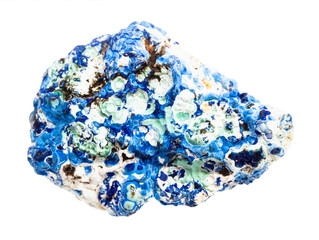unpolished azurite and gibbsite mineral isolated