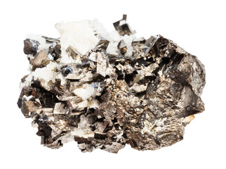 uncut arsenopyrite mineral isolated on white