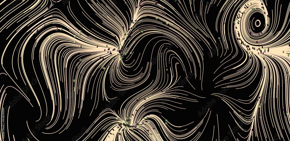 Poster elegant beige and black abstract art. swirling lines create a dynamic, modern design.