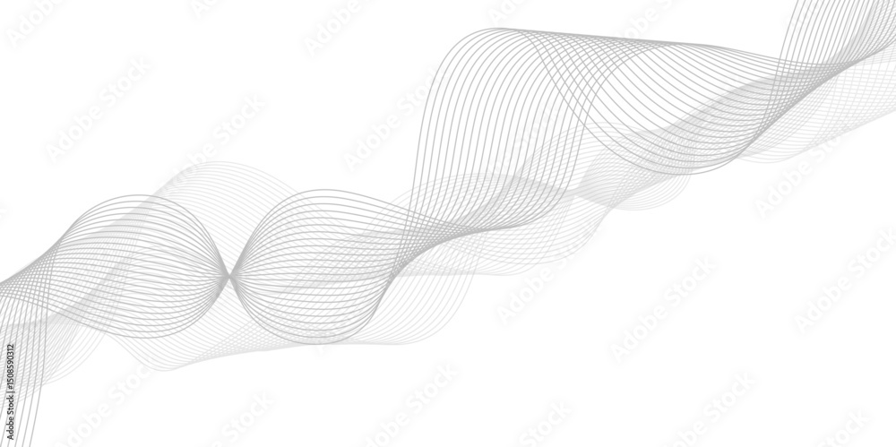 Poster abstract wavy curve lines background. modern template abstract design flowing particles wave digital