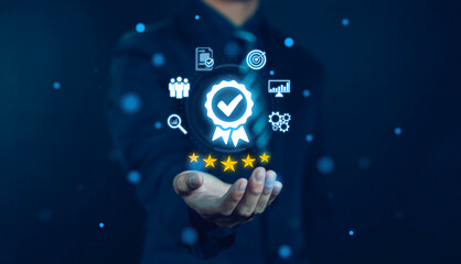 
Quality Assurance Audit Process With Quality Icon Quality Assurance Standardization Certification Compliance Service and Standards Business Technology Concept