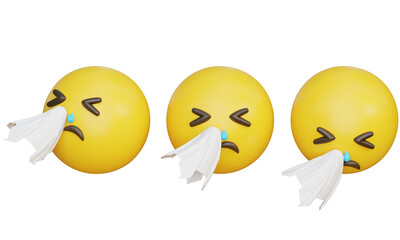 Nose blowing expression Emoji 3D Icon