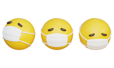 masked face Emoji 3D Icon