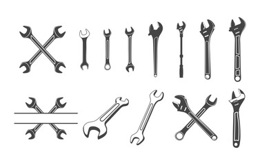 Wrench svg, Wrench silhouette, Wrench vector, Crossed wrench svg, Crossed wrench silhouette, Wrench tools svg, Wrench tools silhouette. 