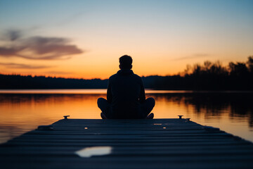 Man sitting on a dock