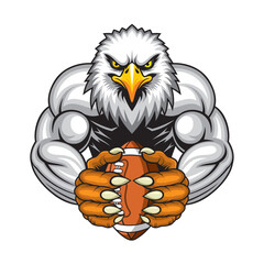 american football mascot eagle vector illustration design
