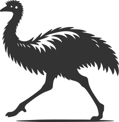 Wild bird silhouette of a emu vector drawing