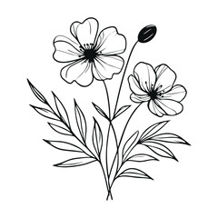 Contemporary Floral Logo – Clean Minimalist Line Flower Badge