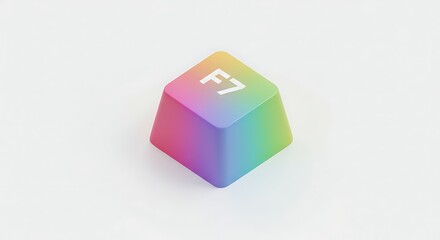 Obraz premium Rainbow F7 Computer Keycap on White Background