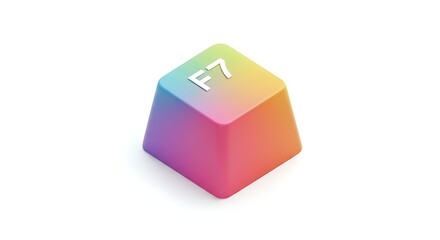 Fototapeta premium F7 Function Key on a Keyboard with Rainbow Gradient