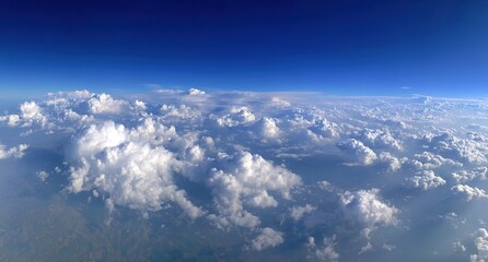 Vast Aerial View Of Fluffy Cloudscape