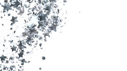 Plummeting Christmas Sparkles: Captivating 3D Illustration of Descending Holiday Star Glitters