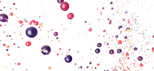 Vibrant spheres connected, forming a network. Ideal for technology, science, and connection concepts.