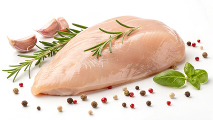 raw chicken breast images and white background