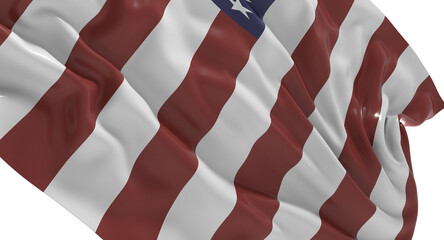 Obraz premium Waving American Flag Isolated on White