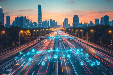 Obraz premium leadership seminar on how IoT is used to track transportation fleets in smart cities