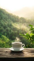 Morning Coffee with Mountain View: A Serene Sip in Nature's Embrace