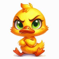 Hiss & Wash duck Cartoon angry isolated watercolor vector illustration svg