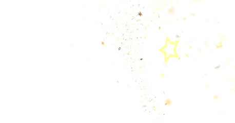 Abstract Golden and White Circles on Black Background