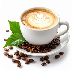 Obraz premium Cappuccino with Beans Isolated