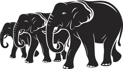 Elephant Herd Migration – Unity in Motion Silhouette