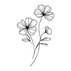 Floral Line Art Logo – Luxury Minimal Flower Symbol Design