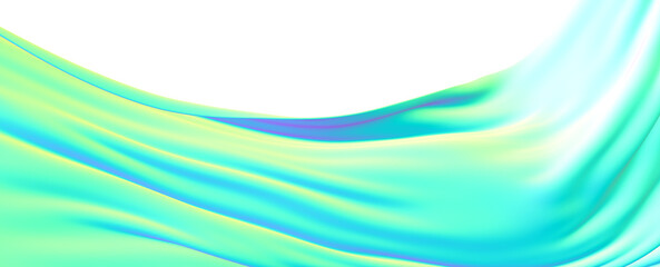 Abstract Teal and Green Wave Background